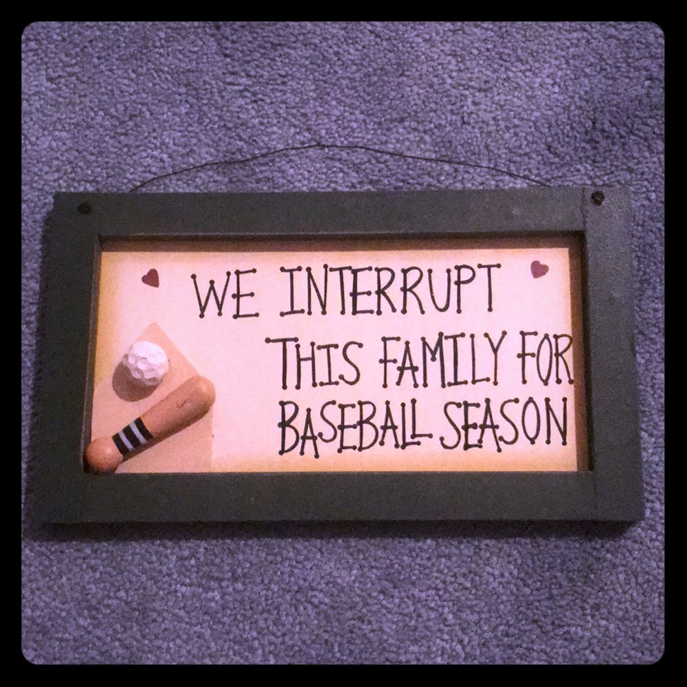 WALL ART WE INTERRUPT THIS FAMILY FOR BASEBALL HOME DECOR FOR THE BASEBALL FAM